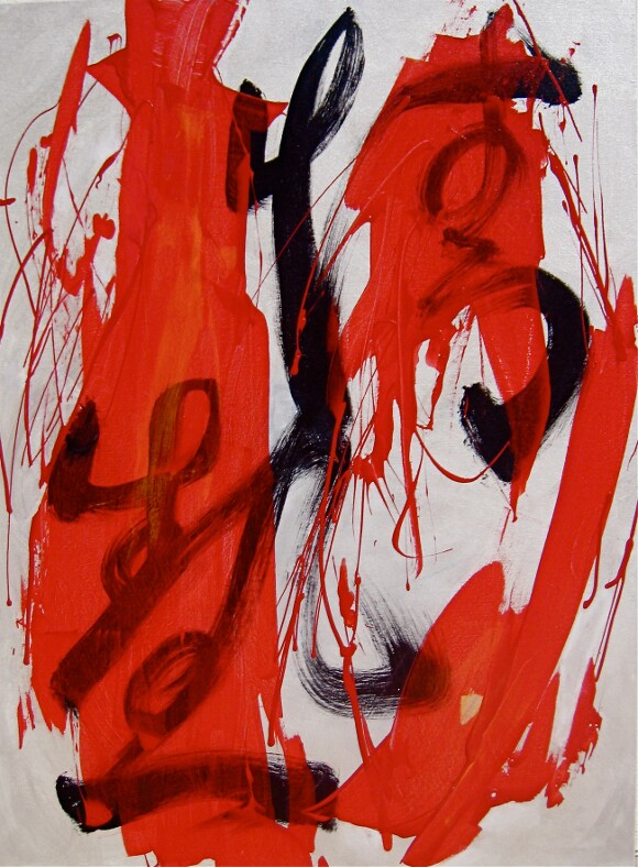 "Passion for Life II" (Japanese Characters series), 2010/2011; acrylic on canvas, 40" x 30". | Courtesy of the artist.