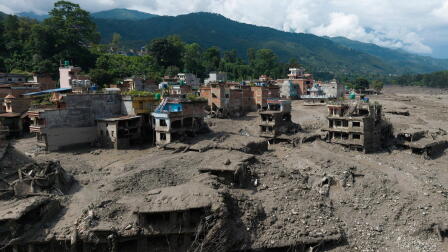 Wall of mud and debris floods communities in Nepal and Tibet