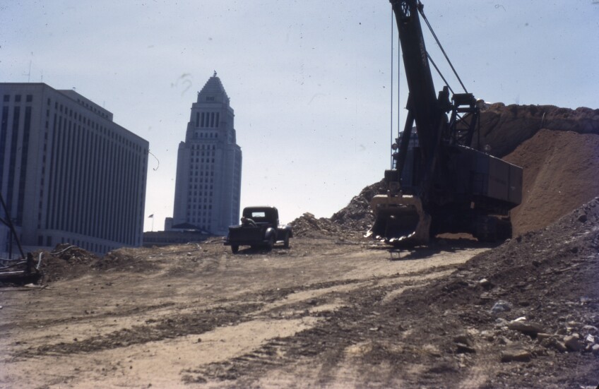 The erasure of topography – regrading on Fort Moore Hill in downtown Los Angeles