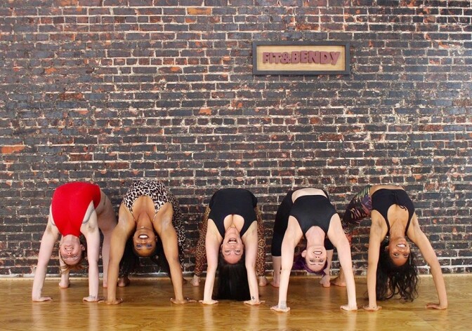 Women in bridge pose | Courtesy of Fit and Bendy Studio
