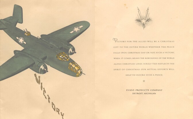 Evans Company World War II Christmas Card (c.1943-45)