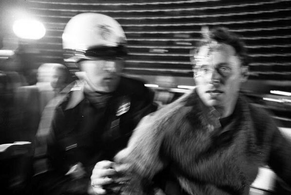 Melee outside the Century Plaza Hotel. Courtesy of the Los Angeles Times Photographic Archive, Young Research Library, UCLA.