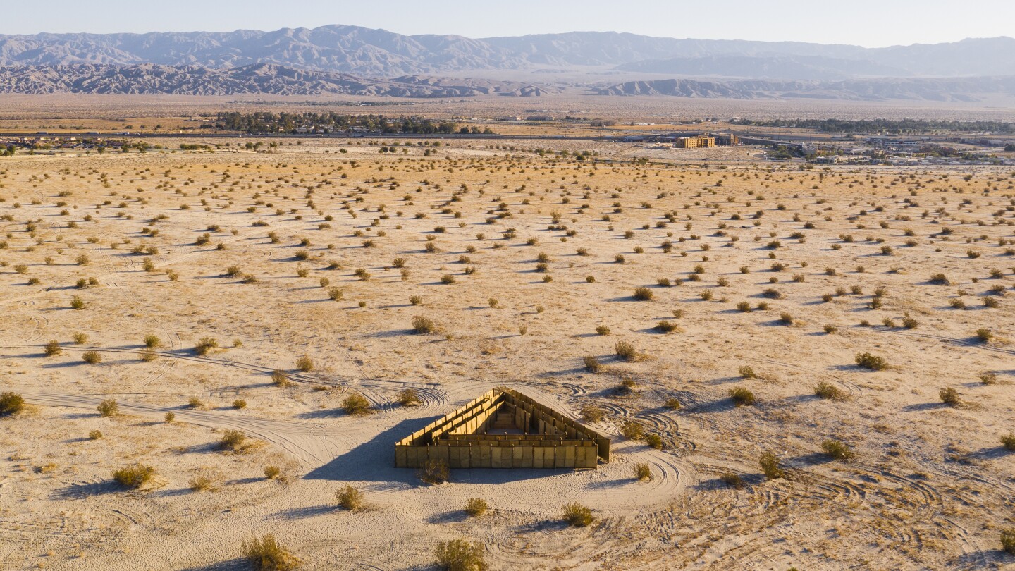Eduardo Sarabia's "The Passenger" is a maze made out of Mexican petates and references journeys in the desert, from the exodus to immigrant journeys.