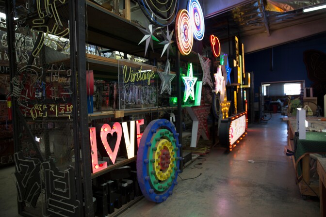 Lisa Schulte's neon studio