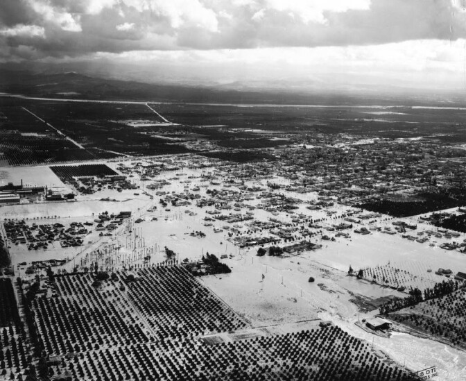 A flooded Anaheim, 1938