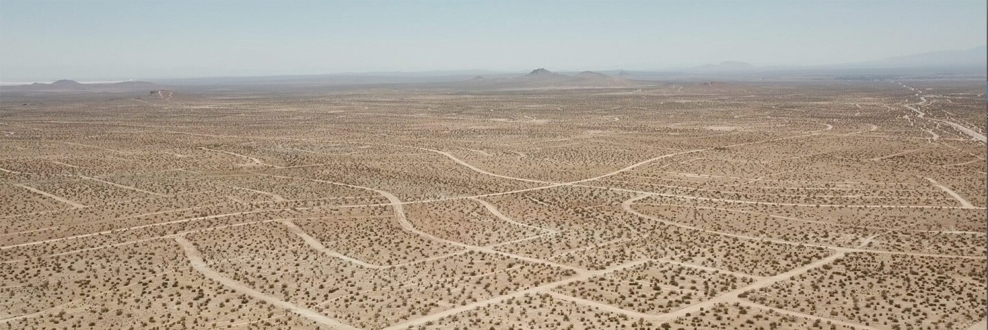 A ghost grid of the desolate federally-held lands of the Mojave Desert. | Kim Stringfellow