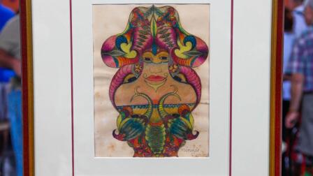 Appraisal: Minnie Evans Collage, ca. 1960
