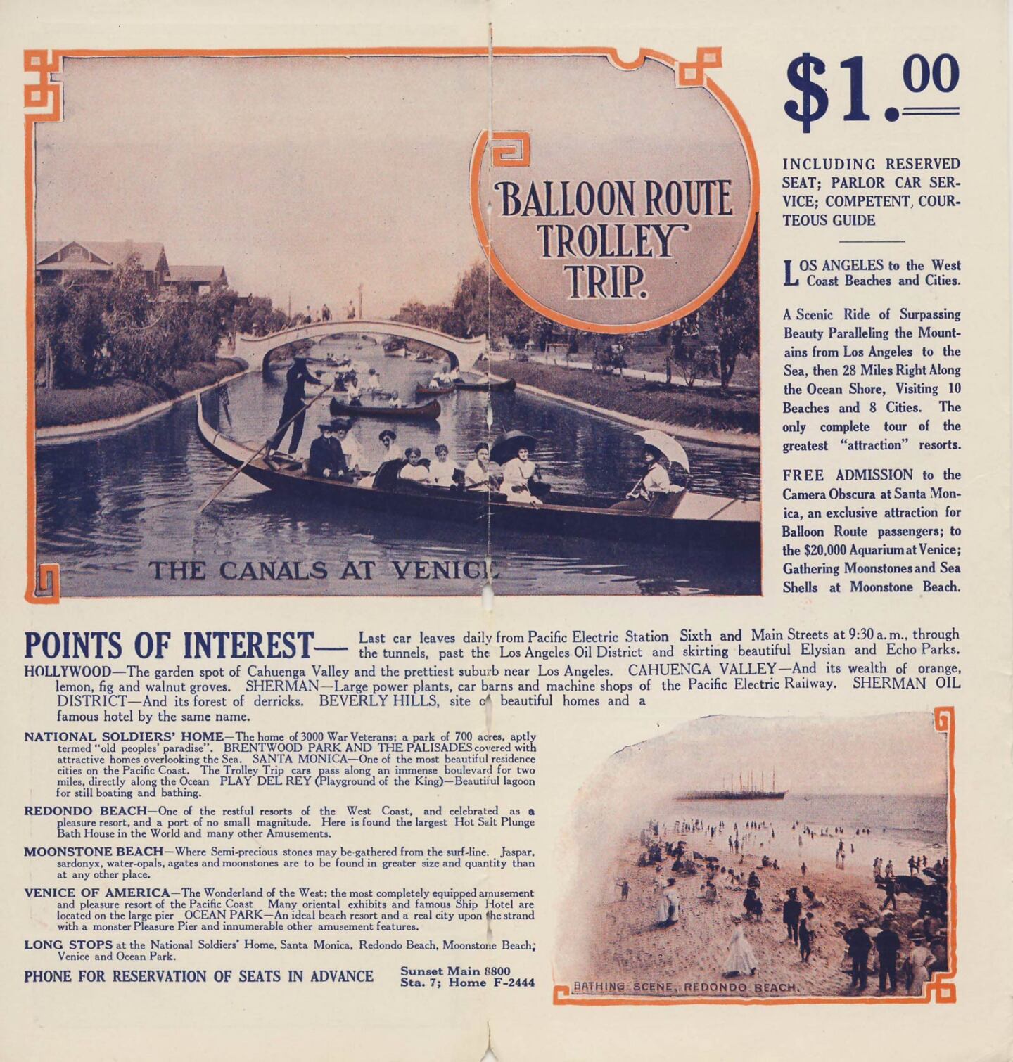 Balloon Route brochure, courtesy of the Pacific Electrical Historical Society