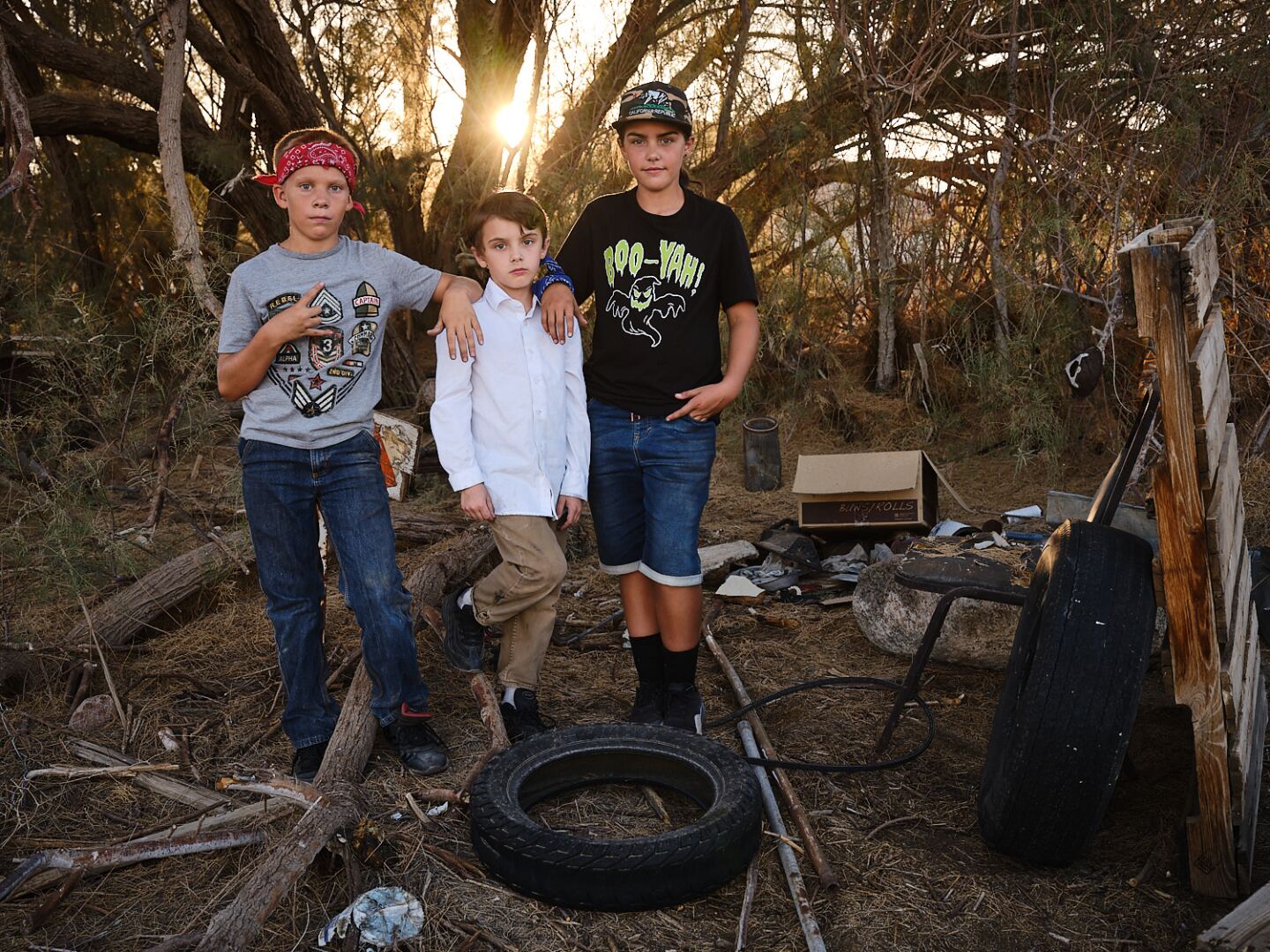 Jim, Windle and Maddie standing behind Elks Lodge, Trona, Ca. | Osceola Refetoff