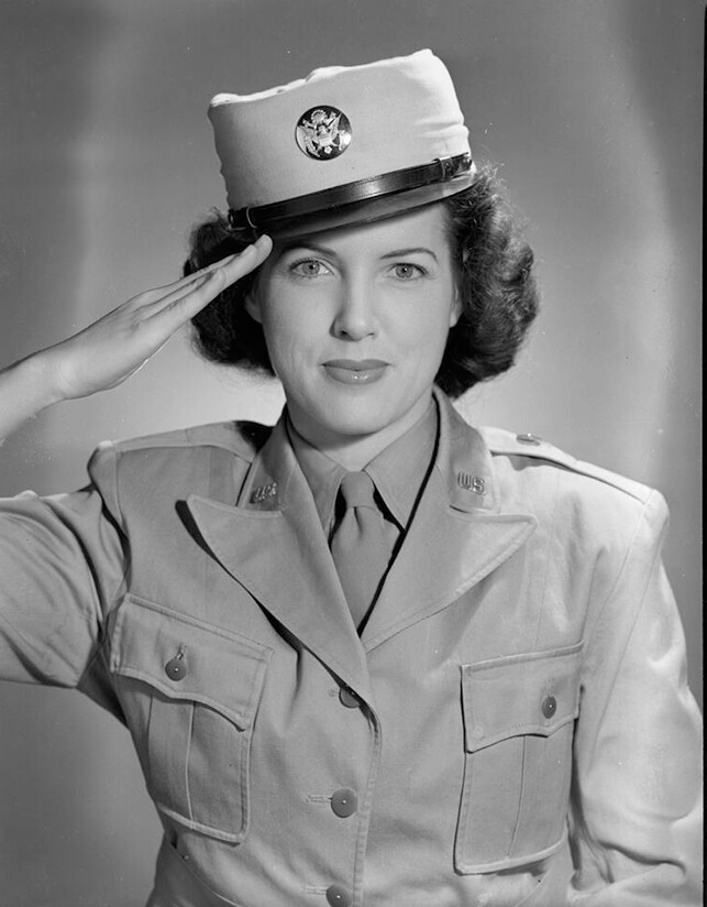 A woman in the uniform of the Women's Army Auxiliary Corps, Los Angeles, California, 1942.