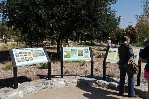 New signage provides information on the L.A. River and native plants