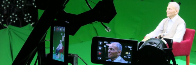 Matus Stolov, a Holocaust survivor being filmed | Courtesy of USC Shoah Foundation