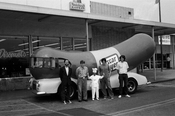 Jeffrey Vallance, Oscar Meyer Wiener Mascot Meetings with Drawing, 1974 / Mixed media. | Courtesy of CSUN.