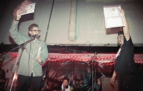 Cartoonist Lalo Alcaraz of Pocho Magazine. His comic <i>La Cucaracha</i> was the first nationally syndicated Latino daily comic strip. Photo courtesy of Antonio Garcia.