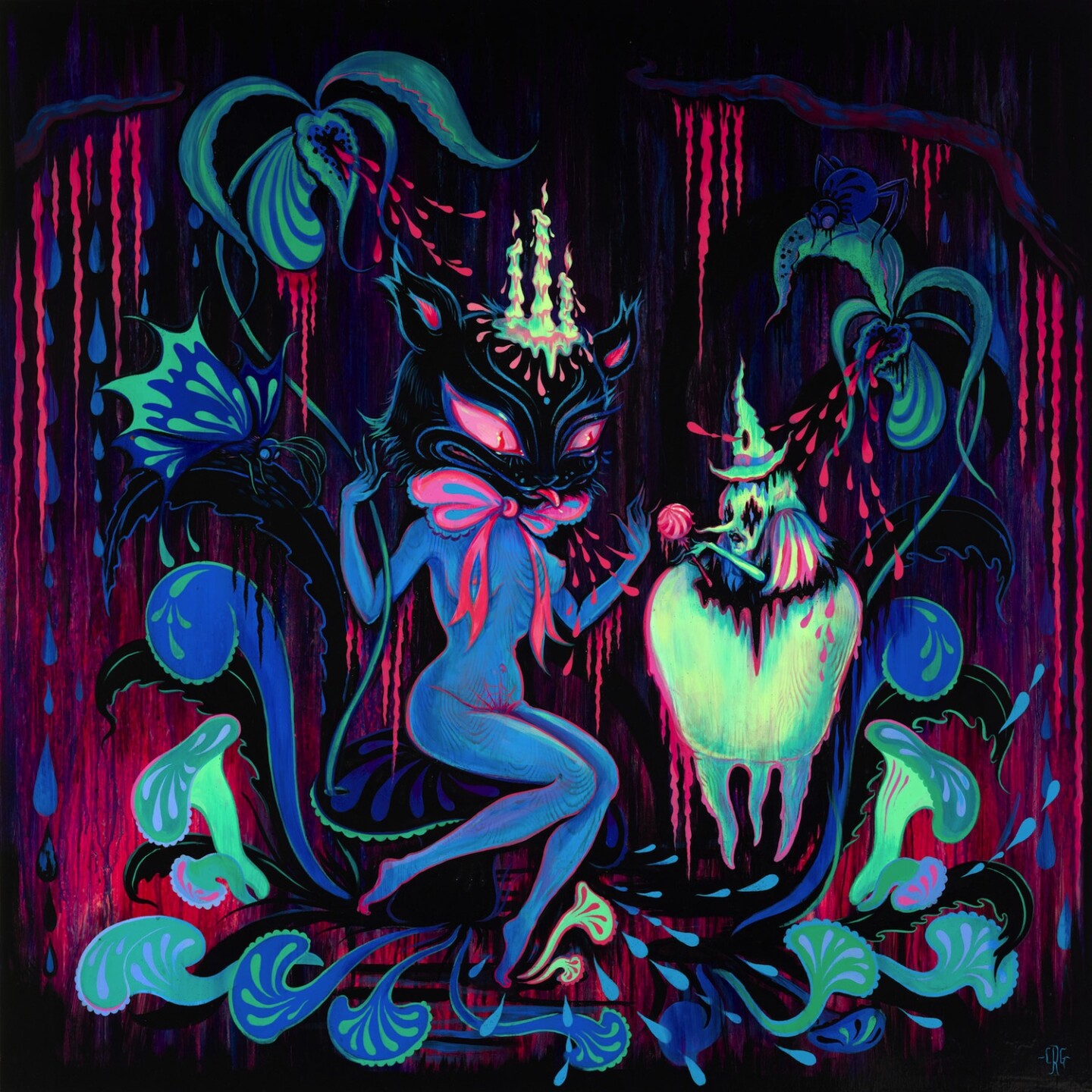 Camille Rose Garcia, "Garden of the Toothwitch." | Courtesy of Corey Helford Gallery
