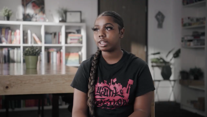 Jae Hill being interviewed for the City Rising documentary.