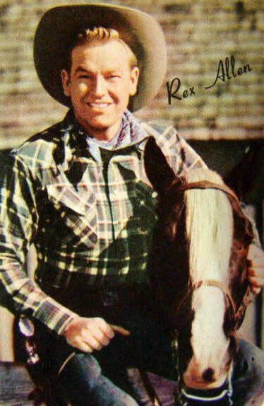 Rex Allen and his horse, Koko. on a trading card made for Mother's Cookies. | Mother's Cookies, San Diego/Wikicommons