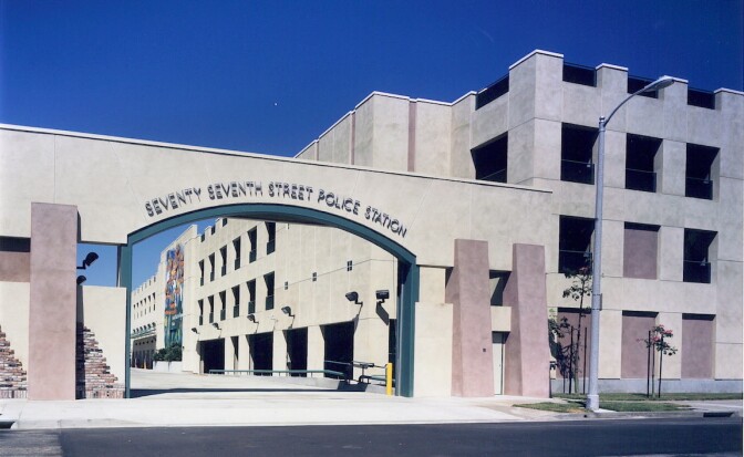 Kennard. 77th Street Police Headquarters (side entry) by architect Robert Kennard