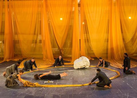 SITI Company cast in "Persians" by Aeschylus at the Getty Villa. | © 2014 Craig Schwartz.