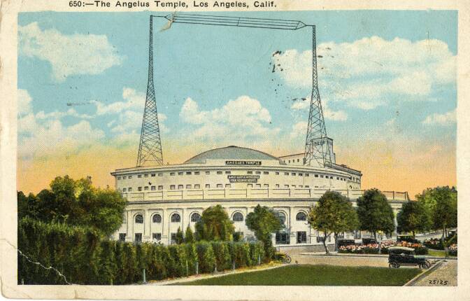 Circa 1926 postcard of Angelus Temple