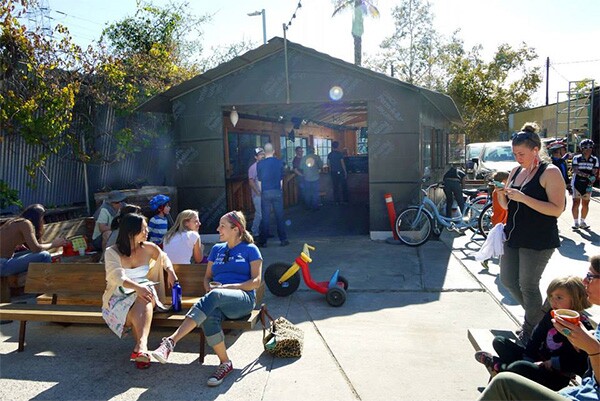 Day of the Dead pop-up with free mask making and art. Peddler's Creamery provided ice cream on this hot day, November 2, 2013.