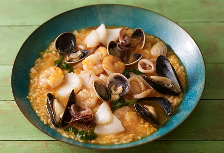 Everything But The Kitchen Sink seafood dish. | From "Pati's Mexican Table: Season 5, Episode 3"