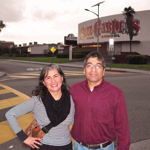 Vickie Vertiz and Stephen Gutierrez at Bell Gardens High School | Photo: Kenji Liu