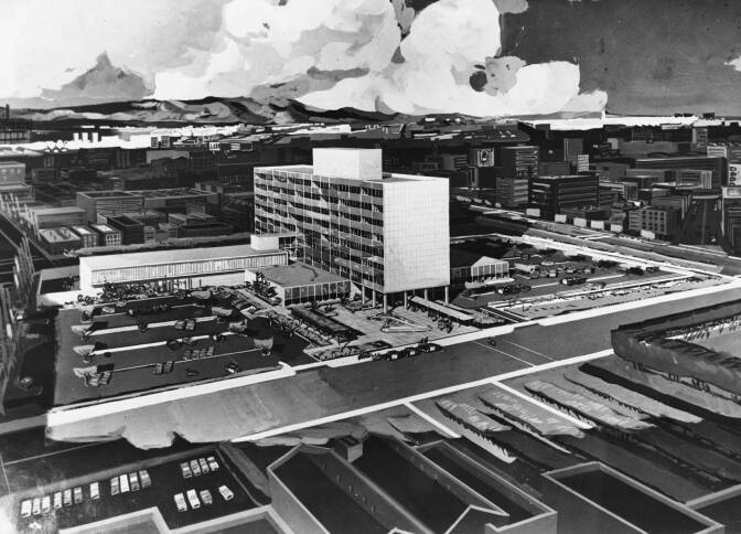 1952 artist's rendering of the Parker Center