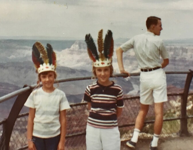 Sharon Ellis, right, with her younger sister Becky and brother David. Grand Canyon, 1964. | Courtesy of Sharon Ellis