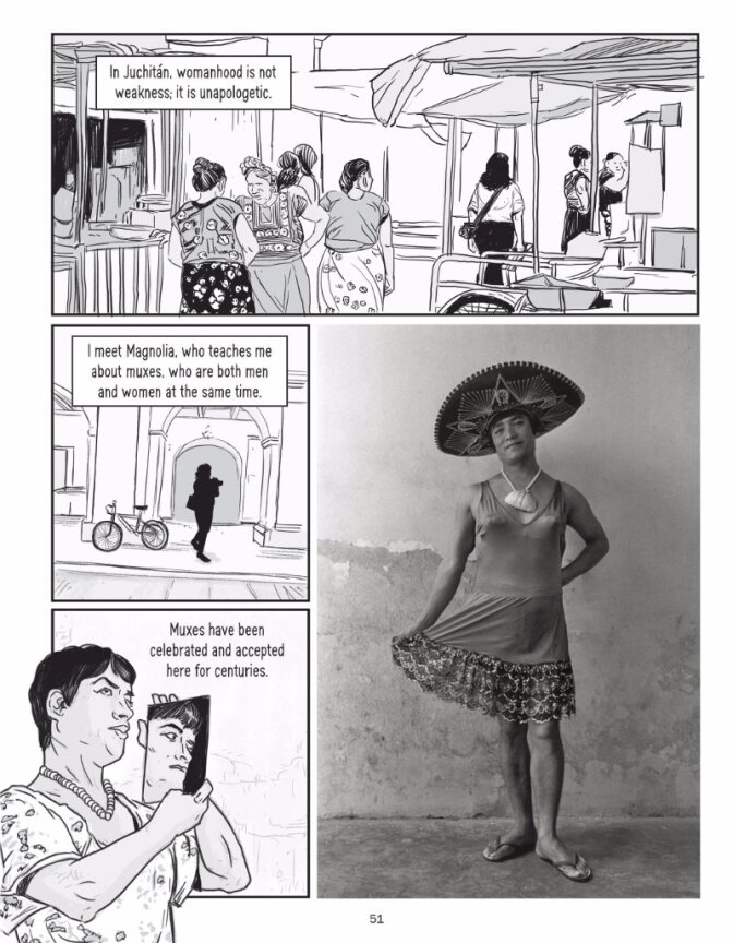 Pages of PhotoGRAPHIC | © J. Paul Getty Trust. Text: © Isabel Quintero. Illustrations: © Zeke Peña. Photographs: © Graciela Iturbide - PST LA/LA