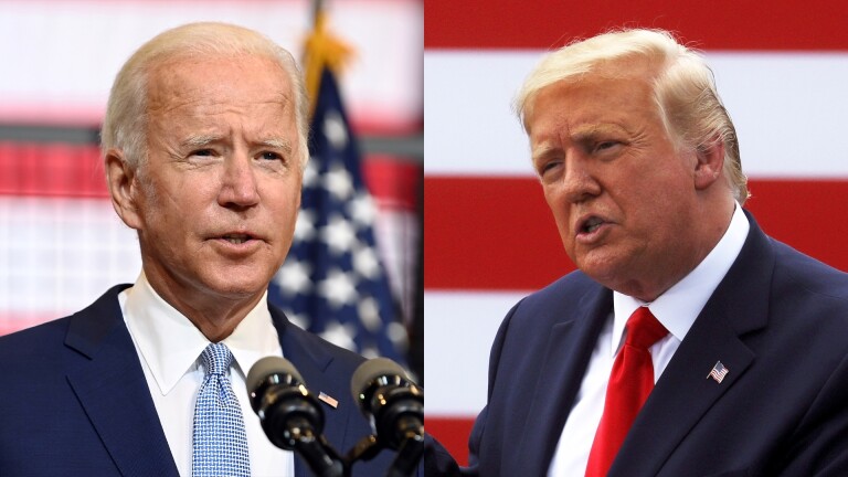 Former Vice President Joe Biden and President Donald Trump.