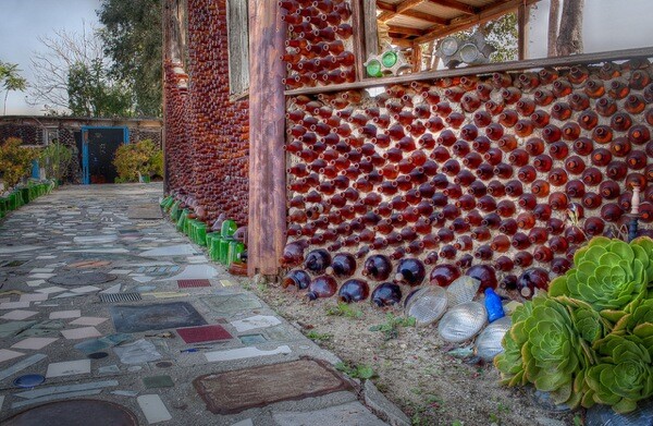 Detail of Bottle Village in Simi Valley, CA.