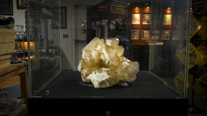 Rare borax crystal at the Twenty Mule Team Museum