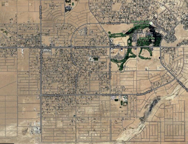 Satellite view of California City