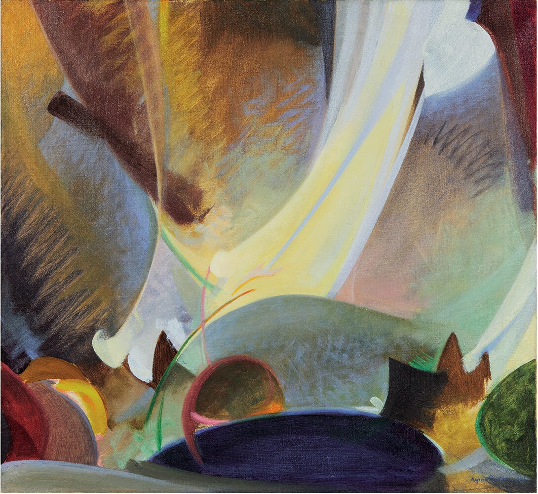 Agnes Pelton, "The Ray Serene," 1925. Oil on canvas. | Collection of Lynda and Stewart Resnick. Photo: Jairo Ramirez.