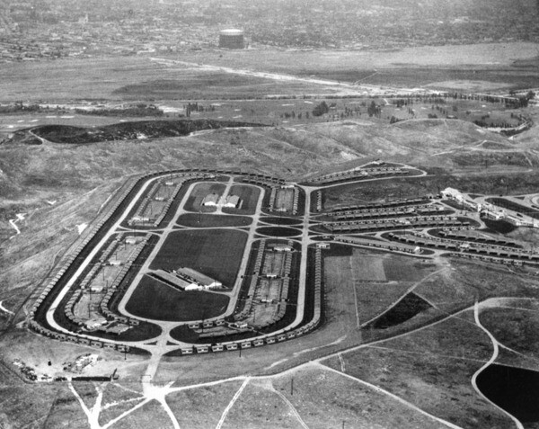 Aerial look at Olympic Village | Photo courtesy of the Los Angeles Public Library