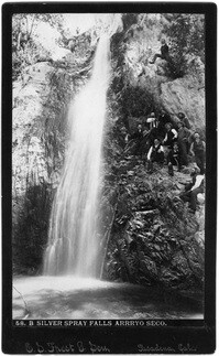 Hiking at Silver Spray Falls in the Arroyo Seco, 1890s. Photo by E.S. Frost. Courtesy of the Archives, Pasadena Museum of History (A7-80).