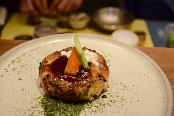 Organic tofu okonomiyaki at Necco