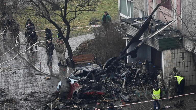 Ukrainian interior minister among 14 killed in crash