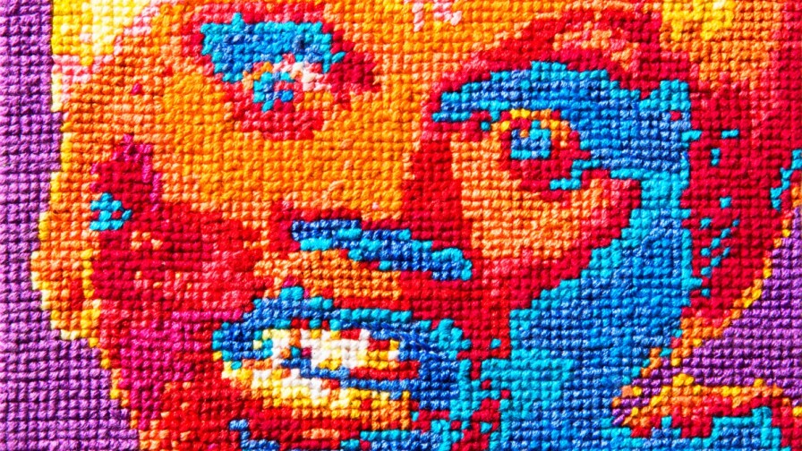 Aubrey Longley-Cook's "RuPaul Cross-Stitch Animation Frame 27" | Courtesy of the artist Queer Threads