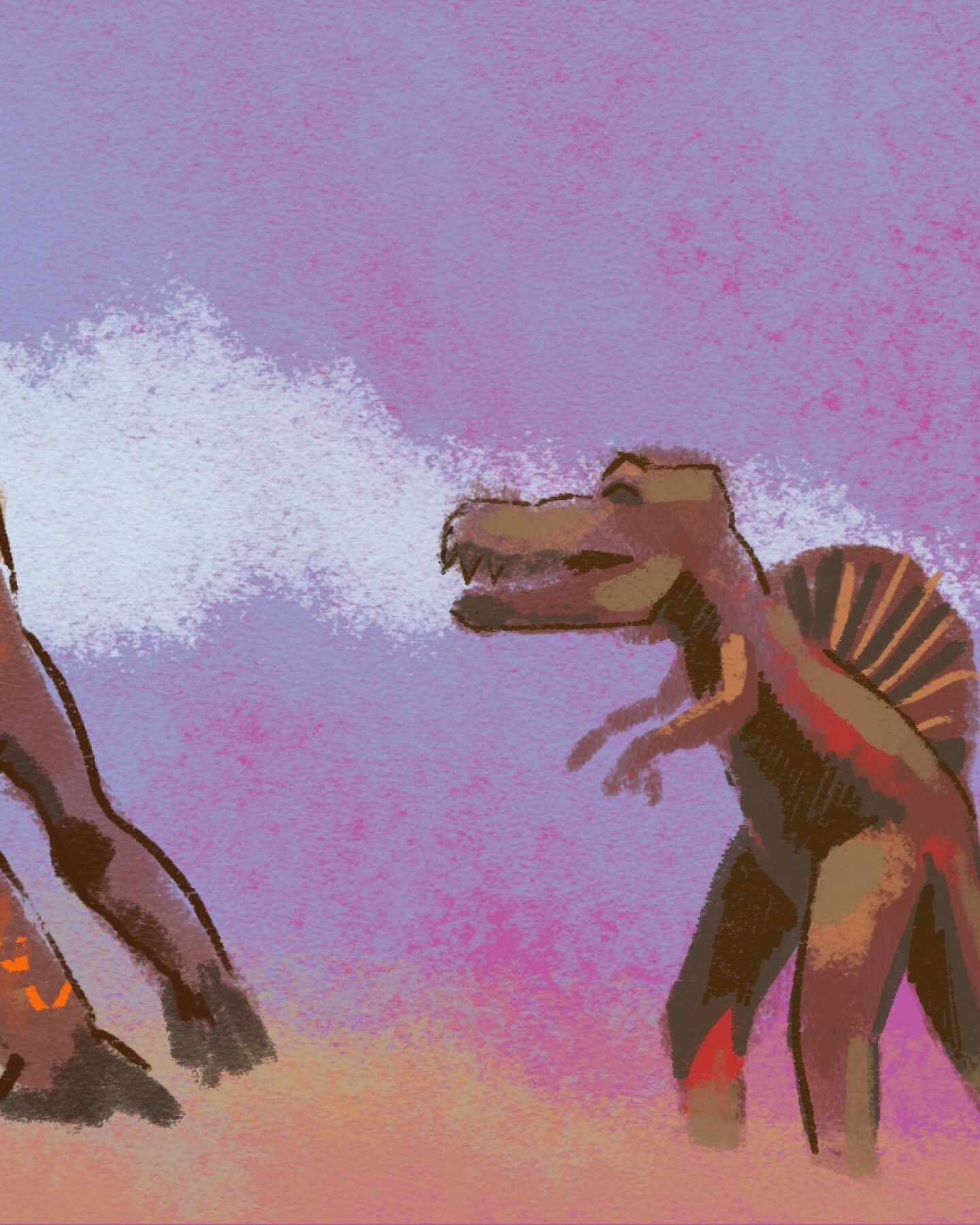 An illustration of Peggy Sue’s "Diner-Saur" Park.