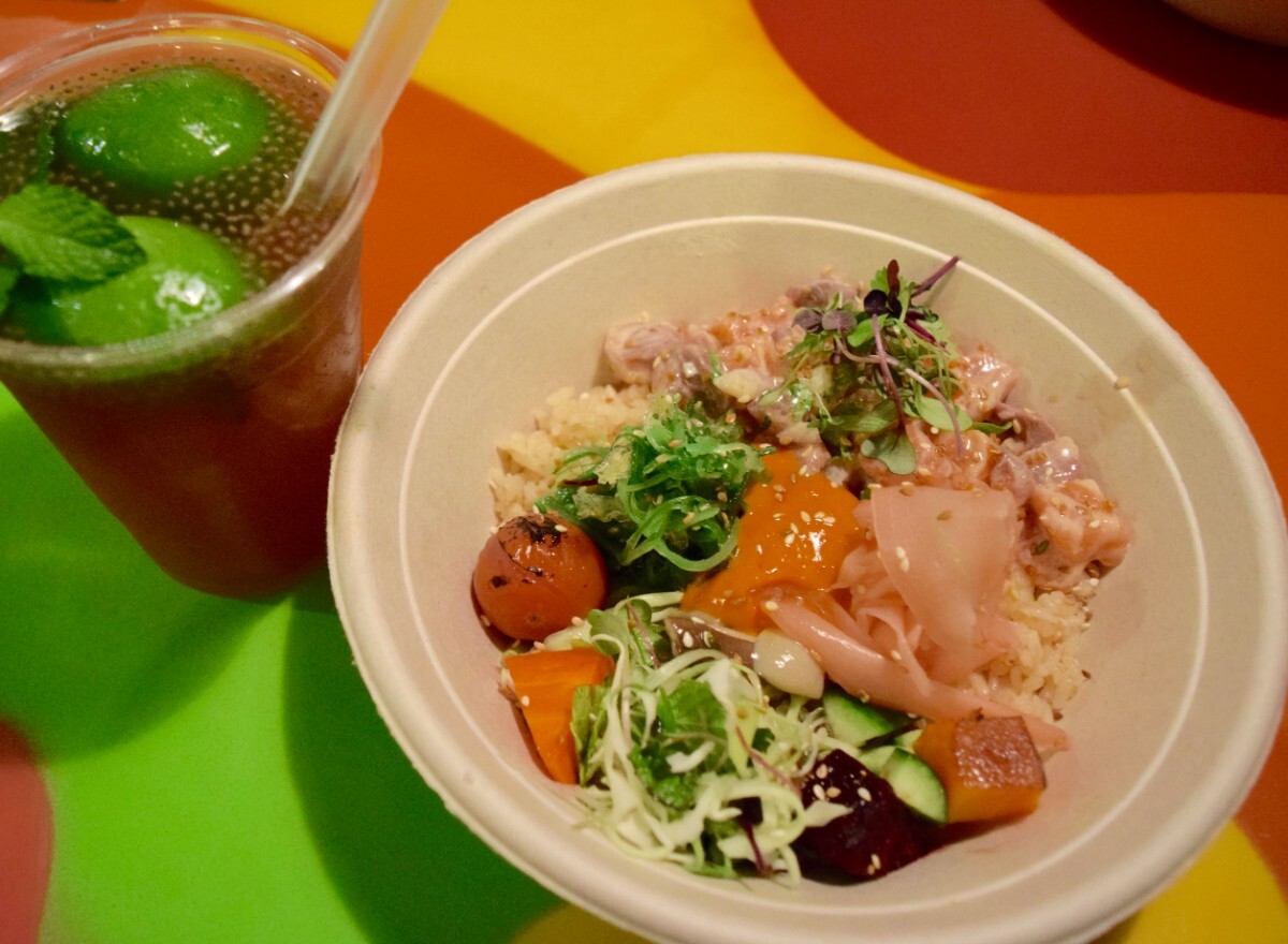 Peruvian poke ceviche and Maracuya passion fruit drink at Mamacita | Danny Jensen