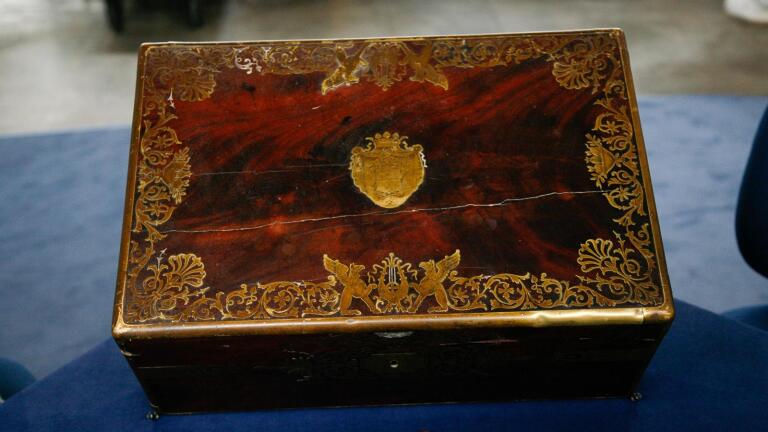 Appraisal: 1827 French Boulle Inlay & Mahogany Strong