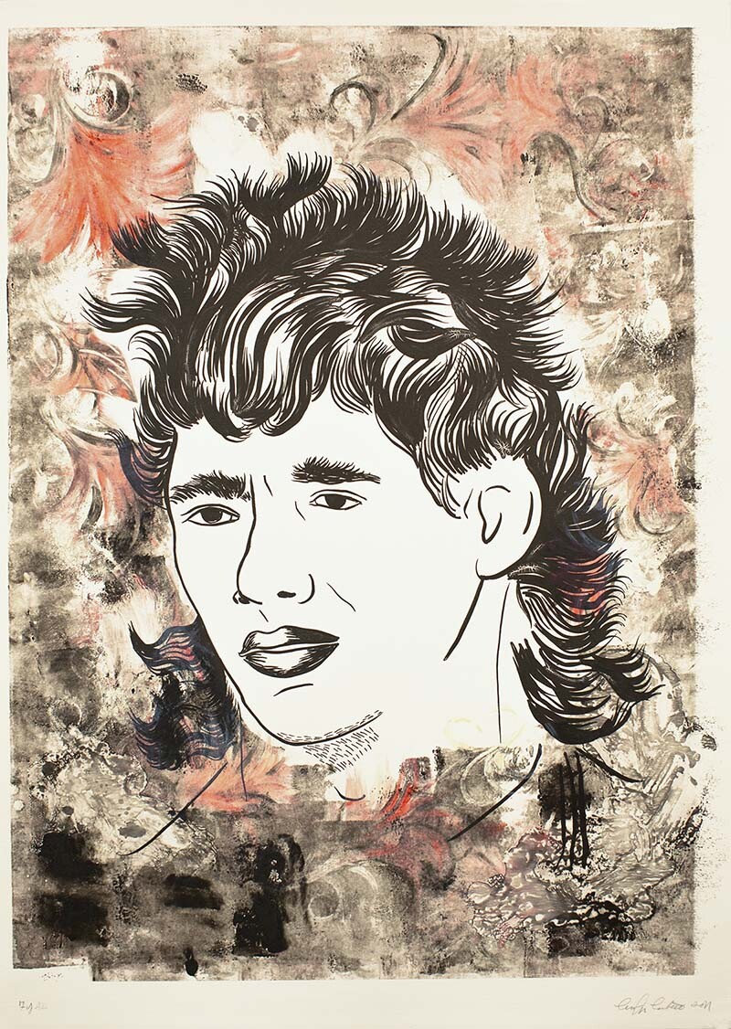 Carolyn Castaño Untitled (Of Nation and Fútbol), 2010. Monoprint | Courtesy of El Nopal Press