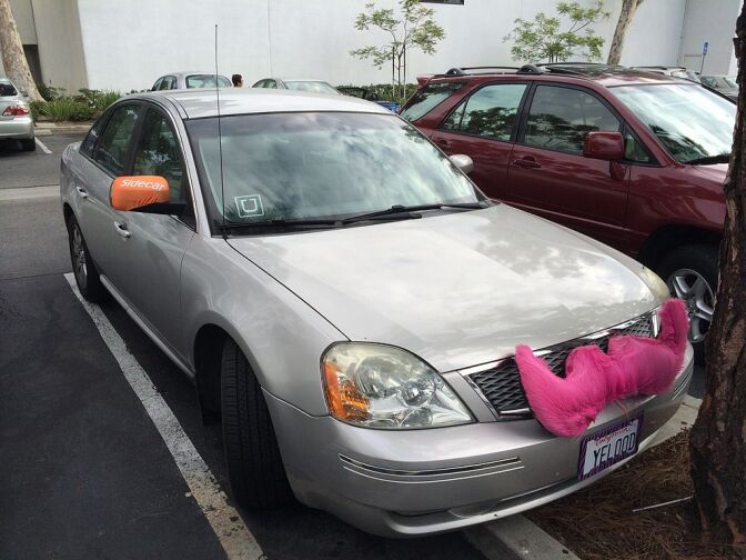 A California car whose driver offers rides for all three major TNCs.