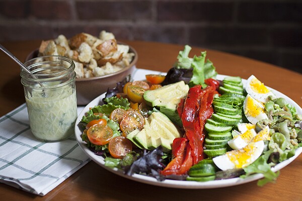 Summer-On-A-Platter Salad with Basil Buttermilk Dressing | Photo by Maria Zizka