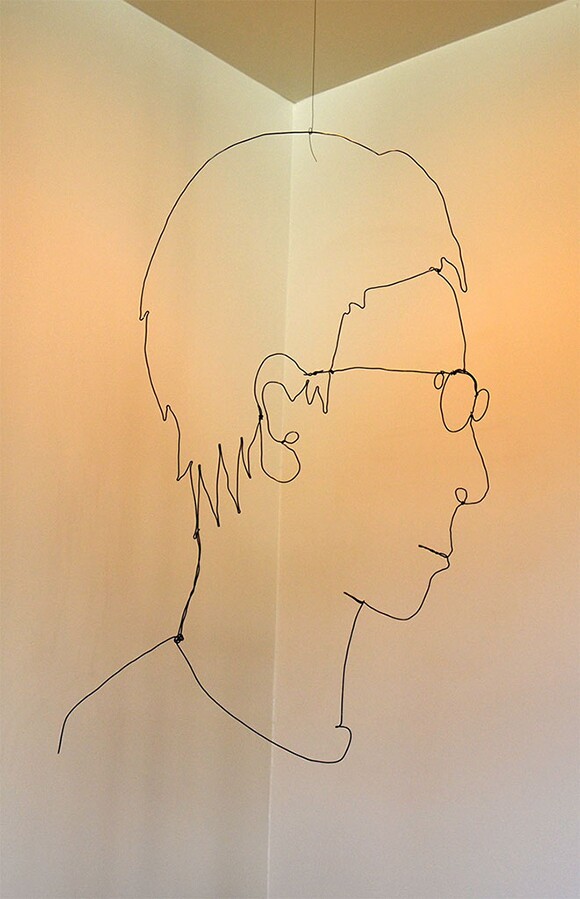 Mr. Bonzai, "Wire Portrait 4," 2011, 20" x 12" Black Wire