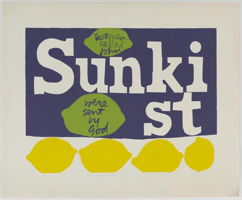 as a witness to the light for john 23 and j.f.k., 1964 | Collection UCLA Grunwald Center for the Graphic Arts, Hammer Museum. Corita Kent Bequest.