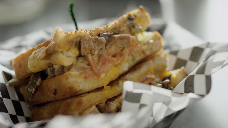 A sandwich prepared at Vegan Hooligans. | Still from "Broken Bread"