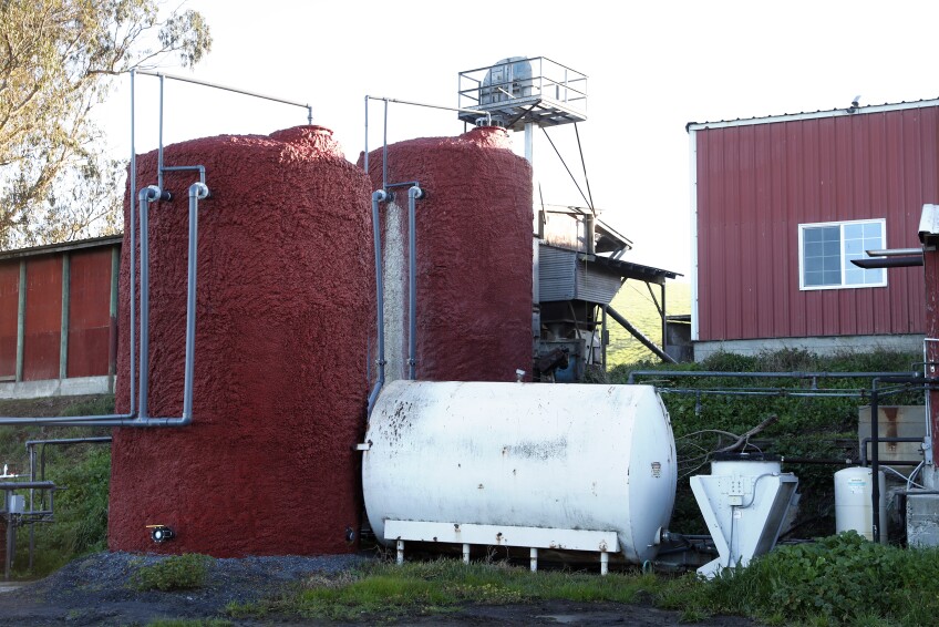 The methane digester infrastructure at Straus Dairy Farm in Marshall, California. Farmers are increasingly adopting techniques like harvesting methane from cow manure to help battle climate change.